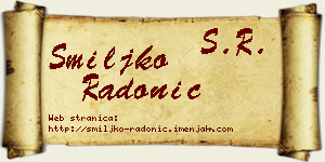 Smiljko Radonić vizit kartica